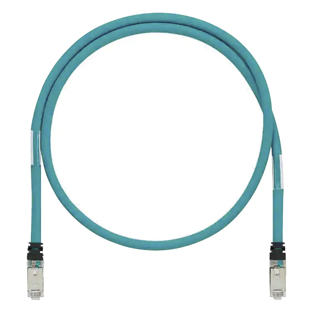 Patch Cord Cat6A de Grado Industrial 600V, Blindado SF/UTP, Calibre 26 AWG, Color Aqua, 2.5 Metros (8.20 Pies)