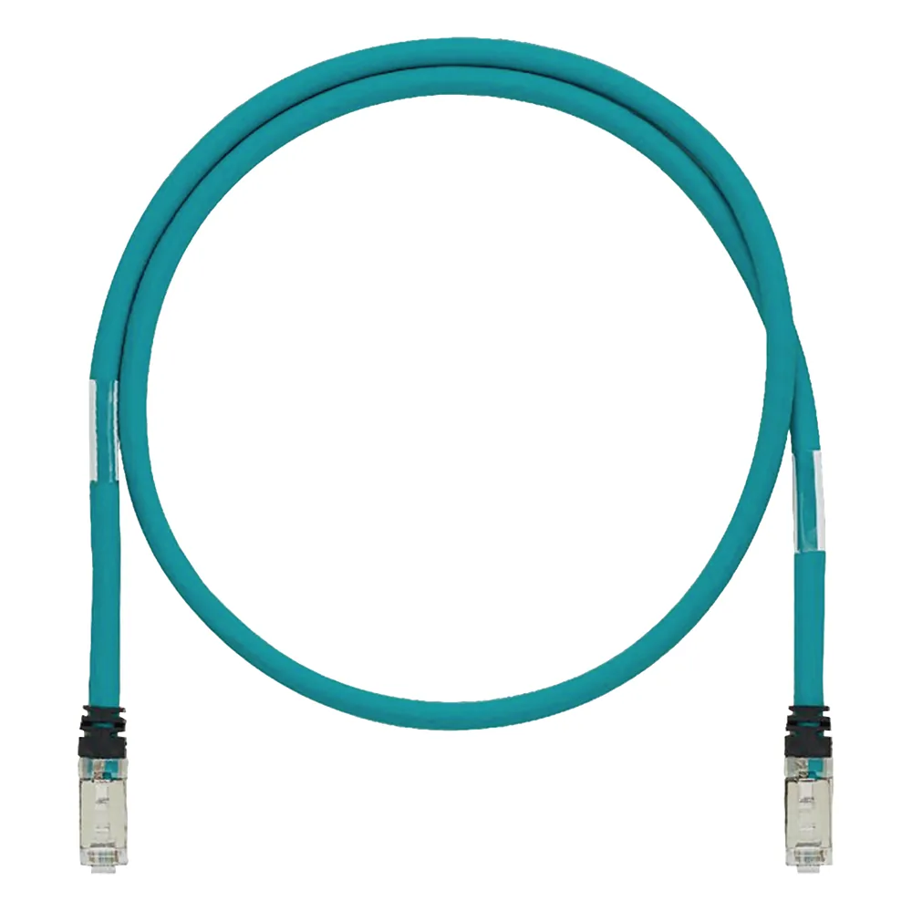 Patch Cord Cat5e de Grado Industrial 600V, Blindado SF/UTP, Calibre 24 AWG, Color Aqua, 2 Metros (6.56 Pies)