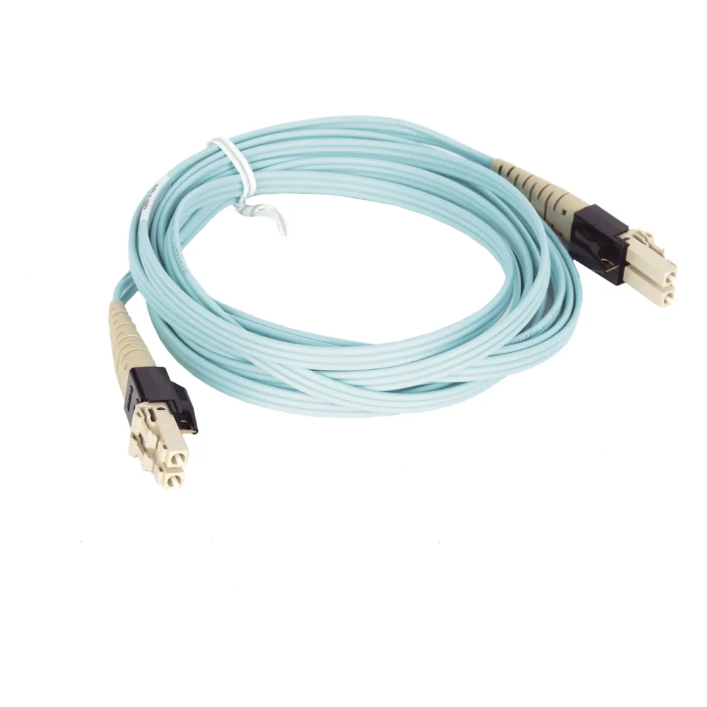 Jumper PViQ de Fibra Óptica Multimodo 50/125 OM4, LC-LC Duplex, LSZH, Color Aqua, 3 Metros