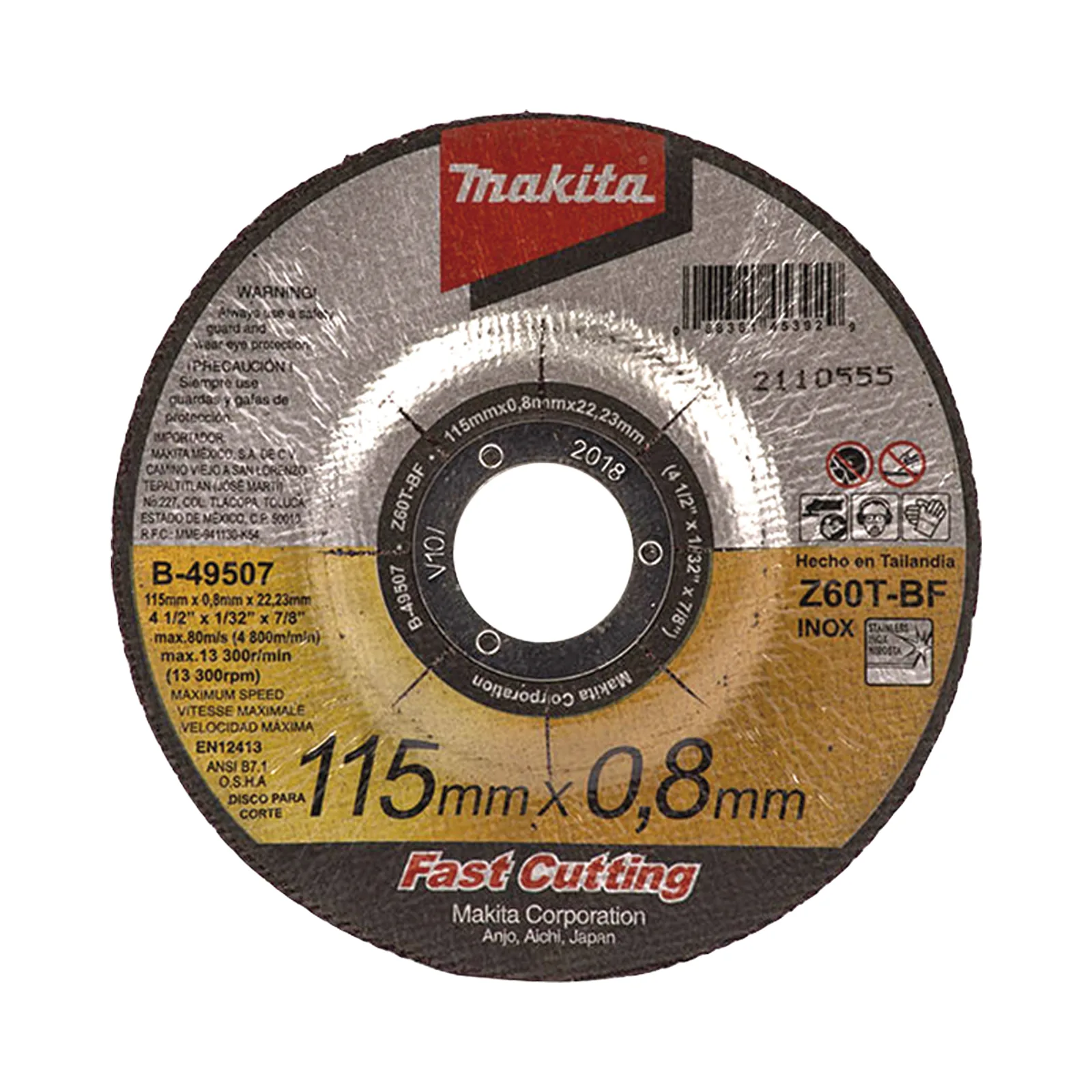 Disco 4 1/2"/ Inox y Acero / Corte Rápido