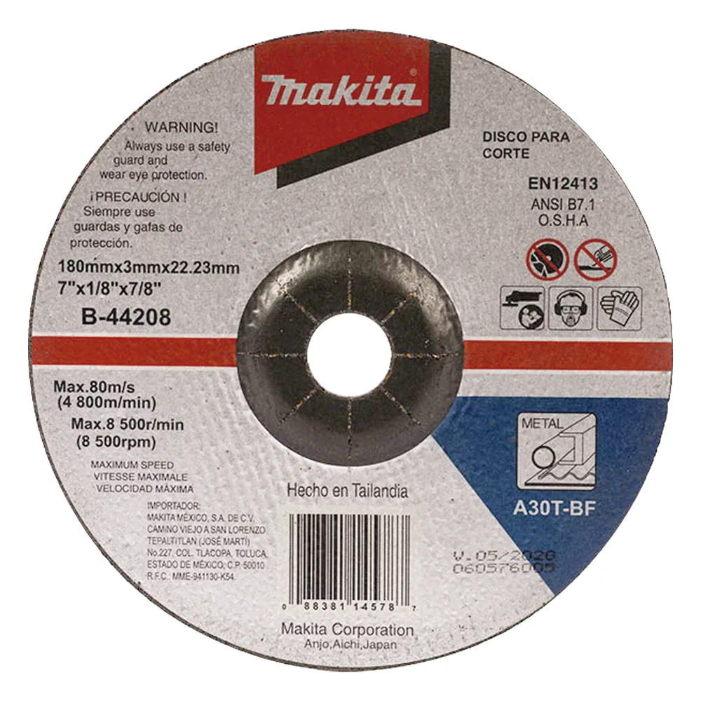Disco de corte para metal de 7"