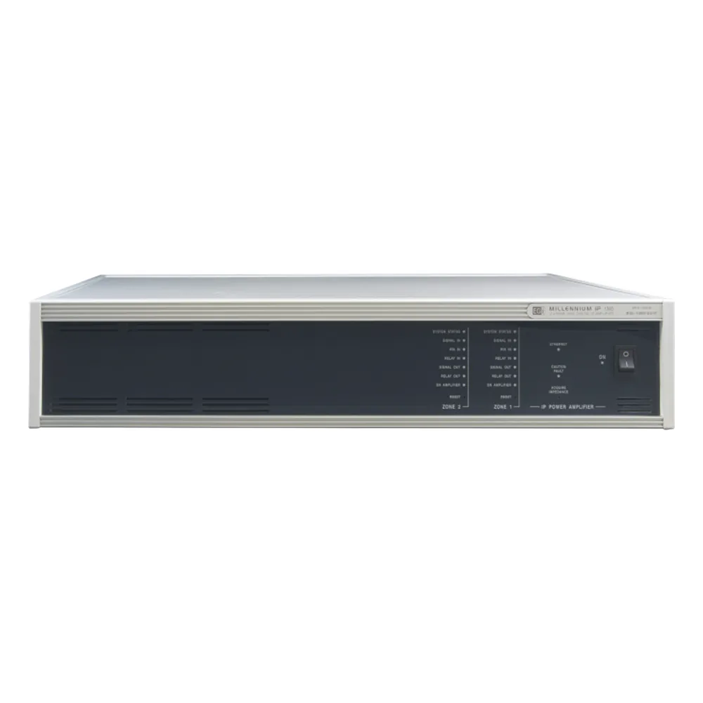 ETAPA DE POTENCIA DIGITAL 2x500W 100V MILLENNIUM IP CON CONECTIVIDAD IP LAN, SUPERVISON, CALIDAD DE SONIDO HQ PARA 2 ZONAS, EN FORMATO RACK 2U