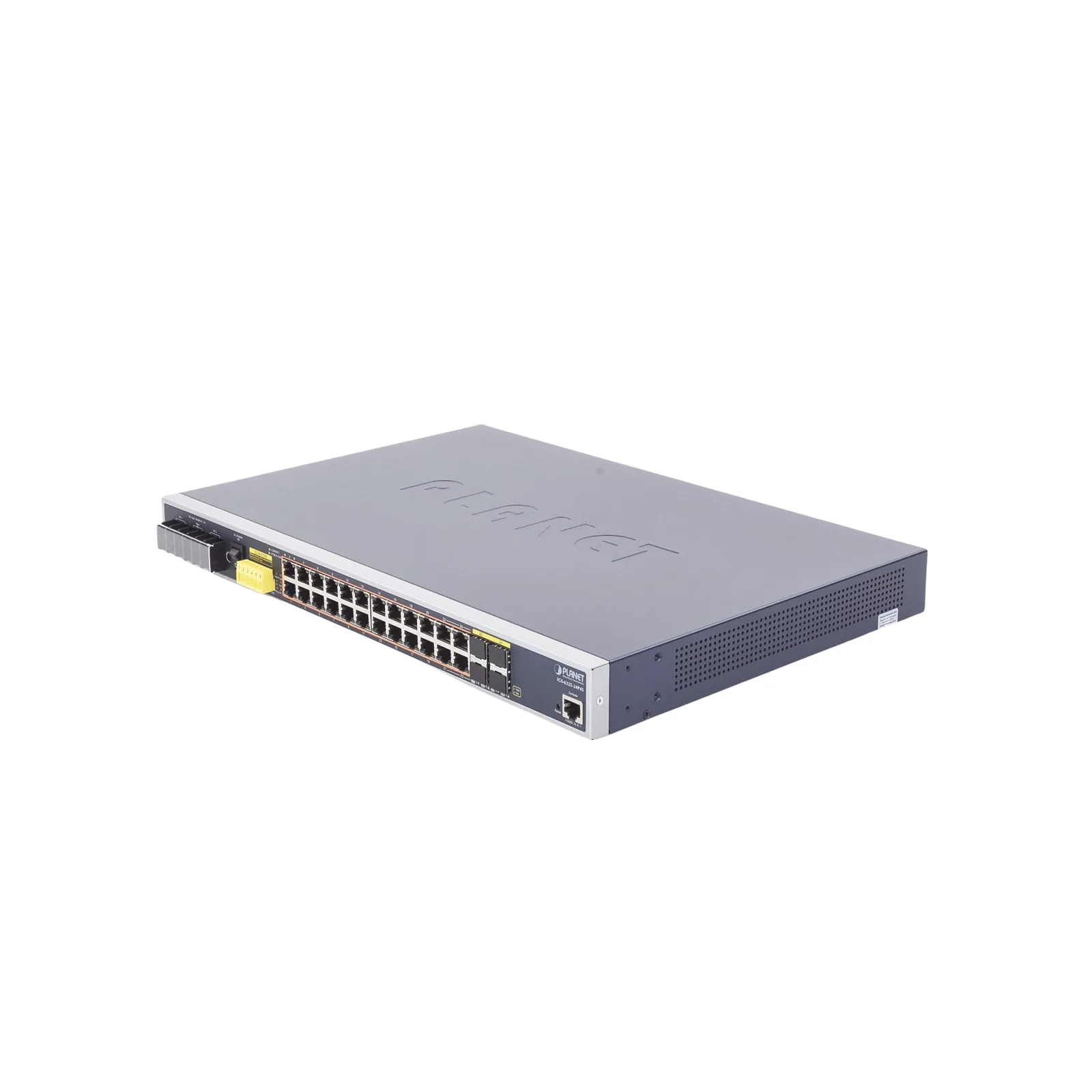 Switch PoE Industrial Capa 3, Con 24 Puertos PoE Gigabit 802.3af/at, 4 Puertos SFP Compartidos 100 / 1000X, Soporta temperaturas extremas de -40 ~ 75°C