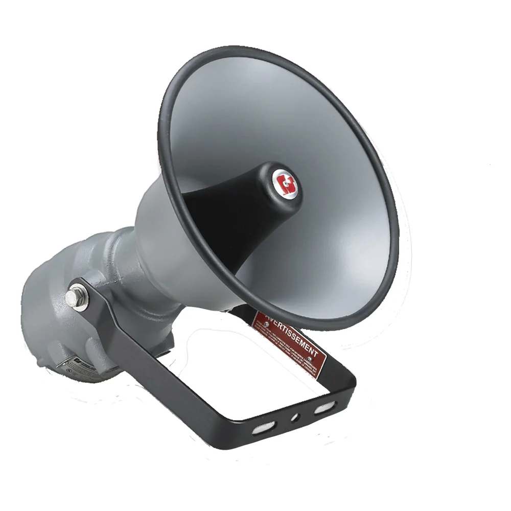 Altavoz amplificado a prueba de explosiones 302X SelecTone® Aprobado por CSFM y listado por UL y cUL para Clase I, División 1, Grupos B, C y D; Clase I, División 2, Grupo A; Clase II, División 2, Grupos F y G; Clase III 24 VCD col