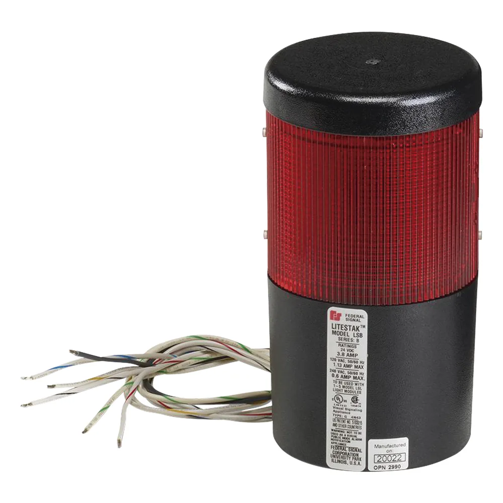 Modelo LSLD-120-R / Módulo de Luz LED / 120VAC / Lente Roja / Hasta 5 Módulos Apilables / Montaje en Tubería o Superficie