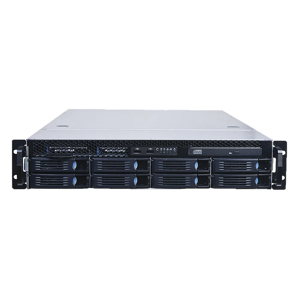 NVR empresarial de 64 canales IP con 64 TB incluidos, RAID y doble fuente redundante para videovigilancia crítica