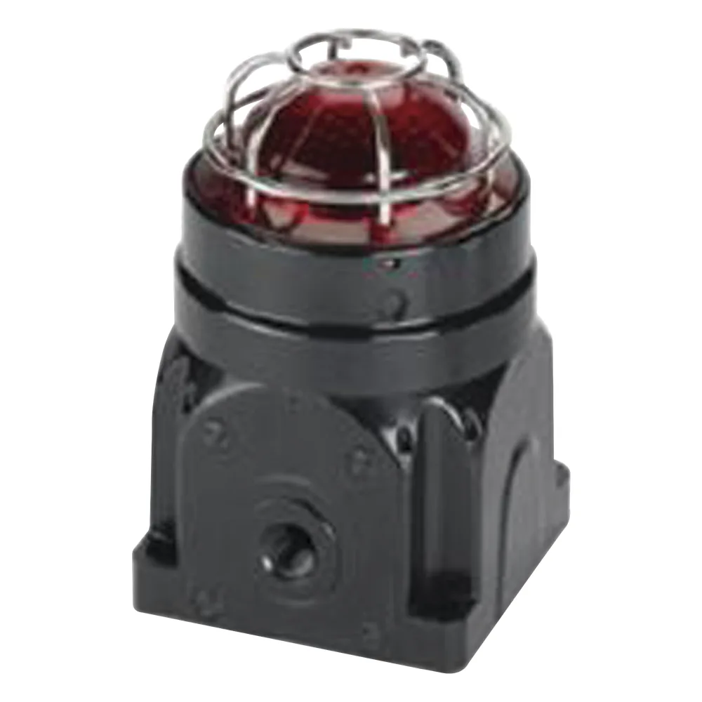 Baliza LED para Ubicaciones Peligrosas / Serie Global G-LED / Ex d Ignífugo / 120-240 VCA / Lente Roja / 8 Patrones de Parpadeo / IP66 / ATEX-IECEx