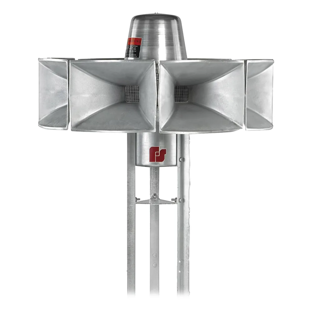 Sirena Electromecánica Eclipse8 / Omnidireccional 360° / 115 dBc a 30.5 m (100 ft) / 3 Señales de Alerta / Alimentación DC 46V / 255 lb (116 kg) / Aluminio 100%
