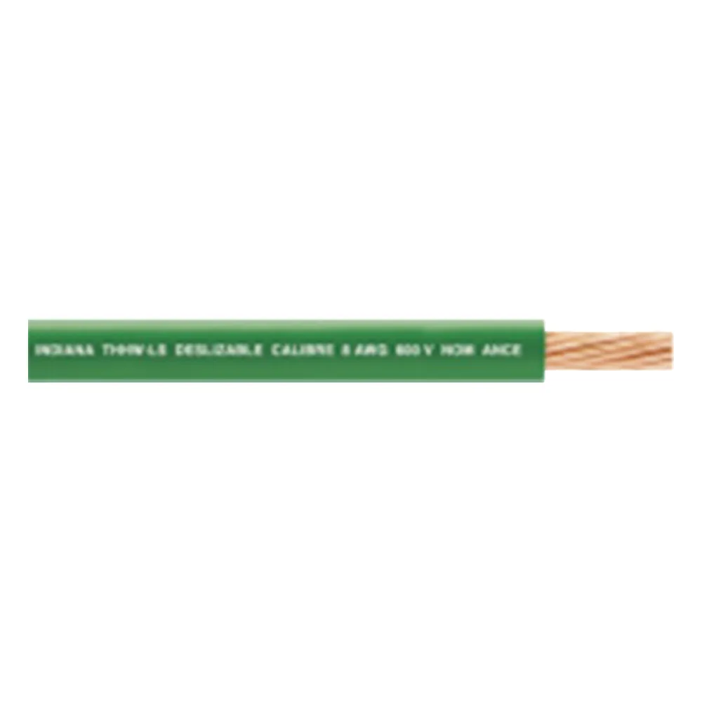 Cable Eléctrico 18 AWG Color Verde, Conductor de Cobre Suave Cableado. Aislamiento de PVC, Auto-Extensible. Bobina de 100 Metros (328.08 Pies)
