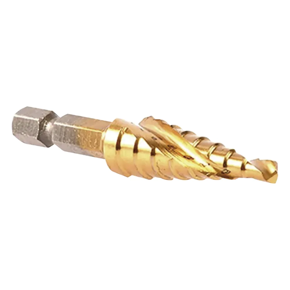 Broca escalonada espiral de hss-ti 4-12 mm zanco de 1/4" hexagonal.