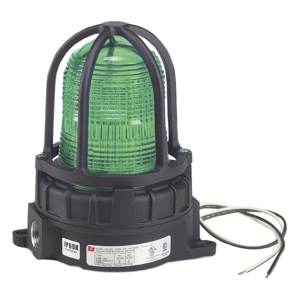 Luz de advertencia LED para ubicaciónes peligrosas, montaje para superficies, 24 VCD, color Verde
