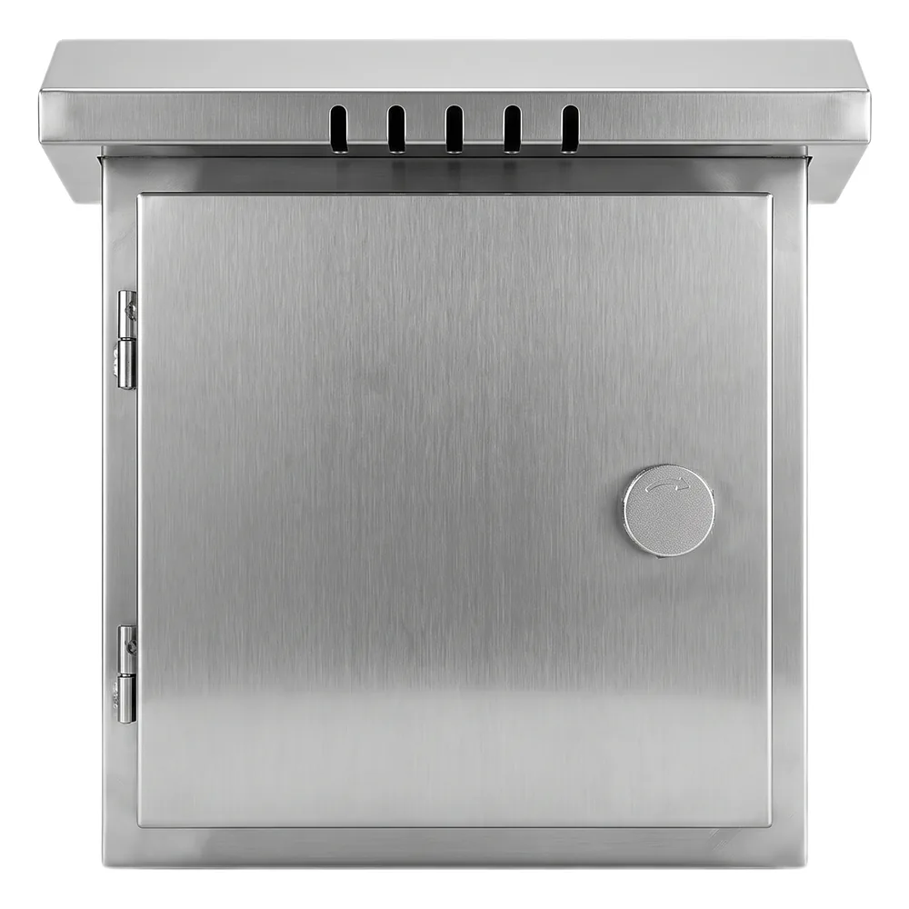 Gabinete para Exteriores de Acero Inoxidable SUS201 / Cilindrico con Techo Inclinado / Ø305 x 195 x 315 mm (12.0 x 7.7 x 12.4 in) / Cerradura con Llave de Seguridad / Compatible con Postes XGAPOLE