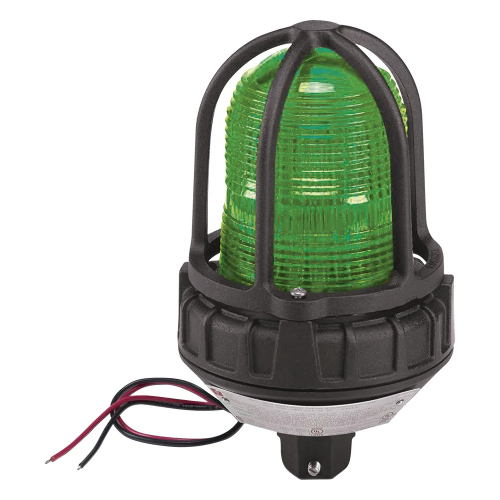 Luz de advertencia LED para ubicaciónes peligrosas, montaje tipo tubo, 24 VCD, LED color Verde