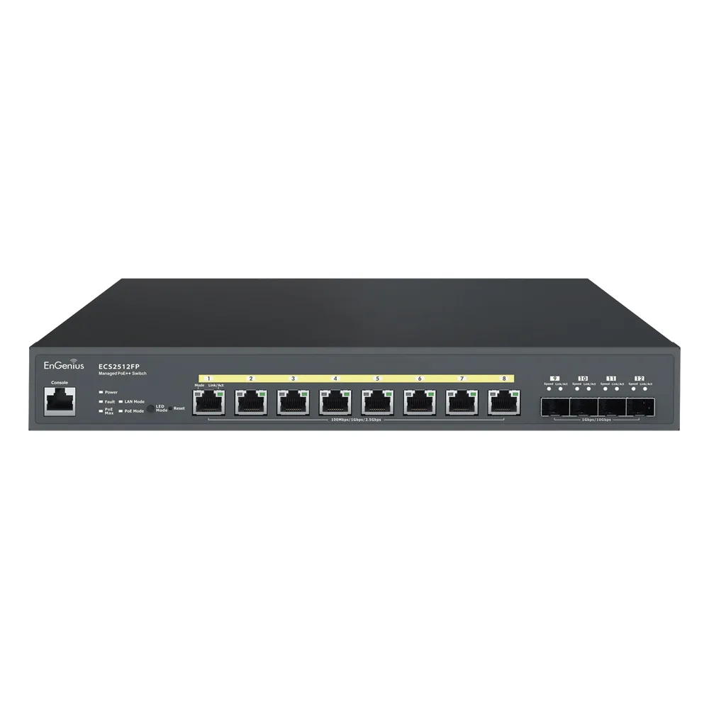 Switch PoE ++ Administrable en Nube Capa 2 de 8 puertos PoE de 2.5 Gbps, Hasta 240 W, 4 puertos de SFP