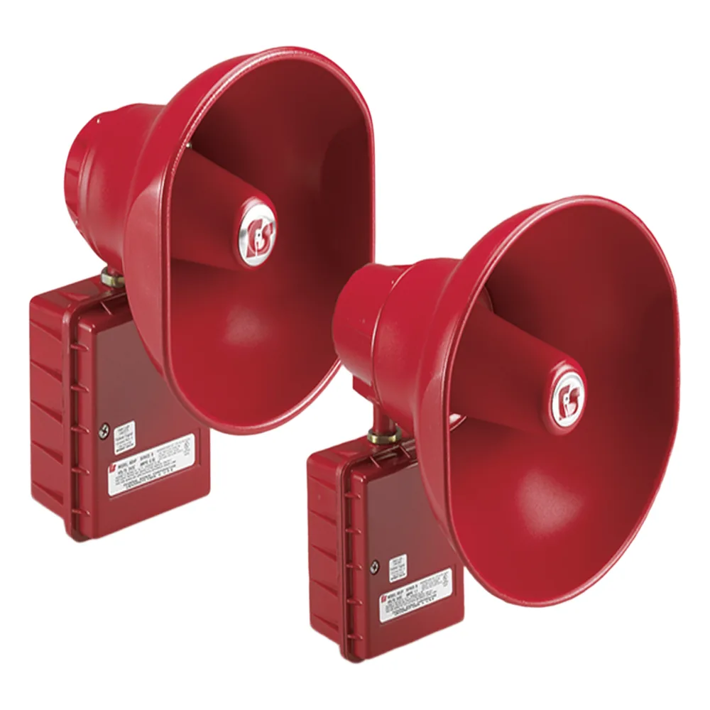 Altavoz amplificado, 15W, Aprobado por CSFM y Listado contra incendios UL, 24 VCD, Color Rojo