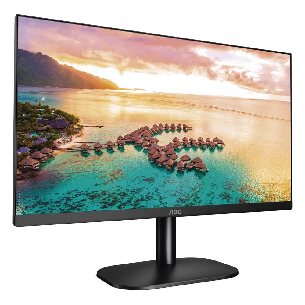Monitor LED de 23.8" VESA, Resolución 1920 x 1080 Pixeles, Entradas de Video VGA/HDMI. Panel IPS LCD Backlight LED. Ultra Delgado
