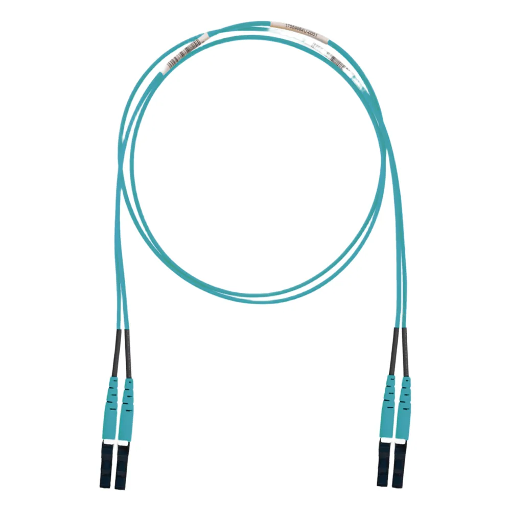 Jumper de Fibra Óptica Multimodo 50/125 OM3, LC-LC Duplex, LSZH (Cero Halógenos), Color Aqua, 5 Metros (16.40 Pies)