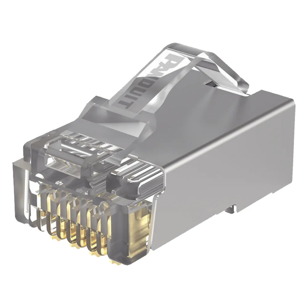 Plug RJ45 Cat5e Blindado, Para Cable UTP de Calibres 24-26 AWG, Chapado en Oro de 50 Micras, Paquete de 100 Piezas