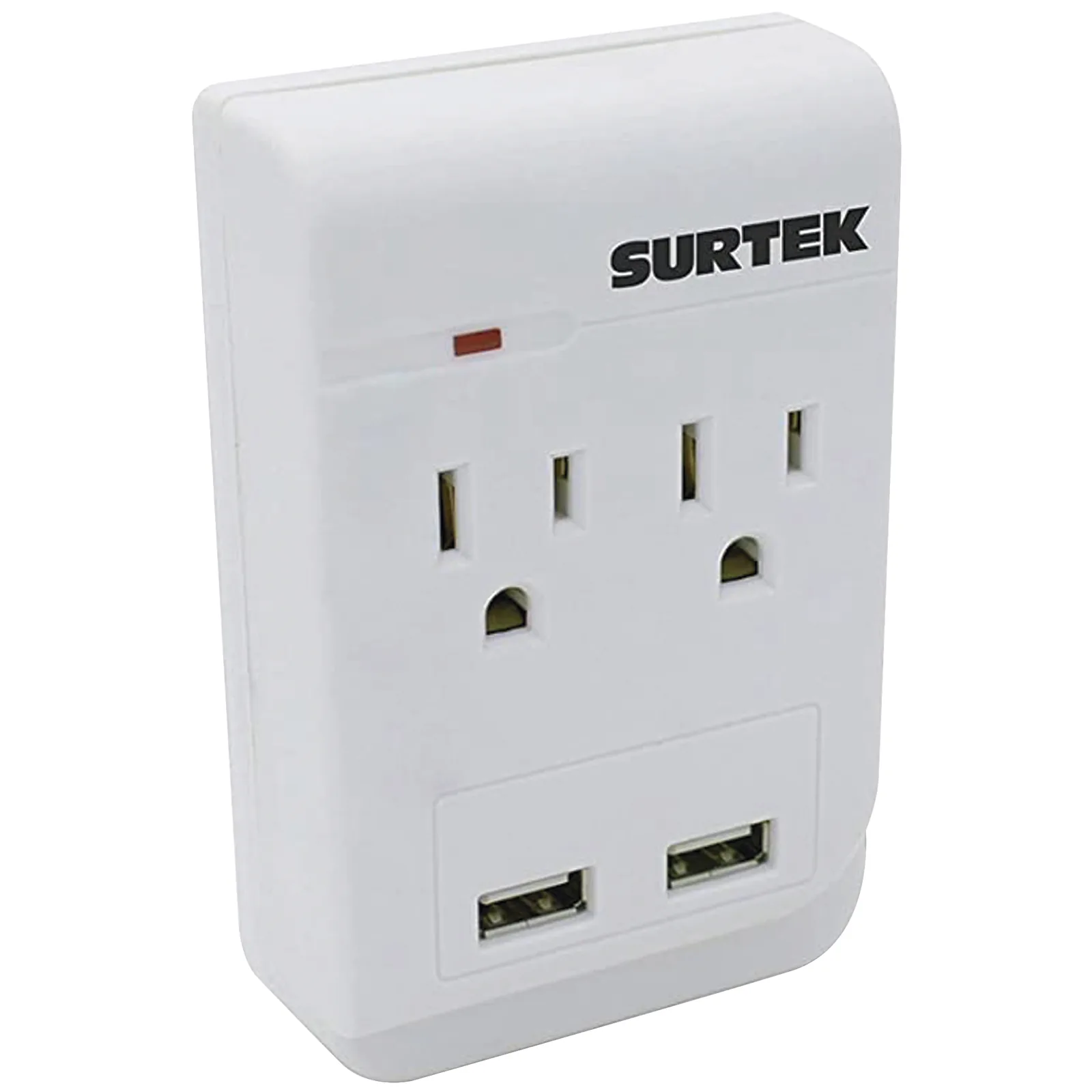 Multicontacto de ABS con 2 contactos aterrizados y 2 puertos USB.
