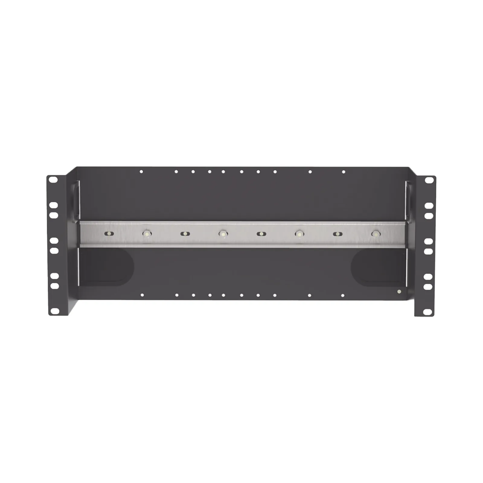 Soporte Industrial Para Instalar Equipos de Montaje en Riel DIN, Para Racks o Gabinetes Estándar de 19in, de 4UR, Color Negro