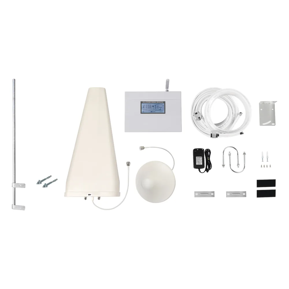 Kit Amplificador de Señal Celular TRIPLE banda de frecuencia. Incluye Mástil. Mejora las llamadas convencionales y VoLTE / Soporta los datos de las tecnologías 2G, 3G y 4G de TELCEL, AT&T y MOVISTAR / Cubre hasta 2 espacios...