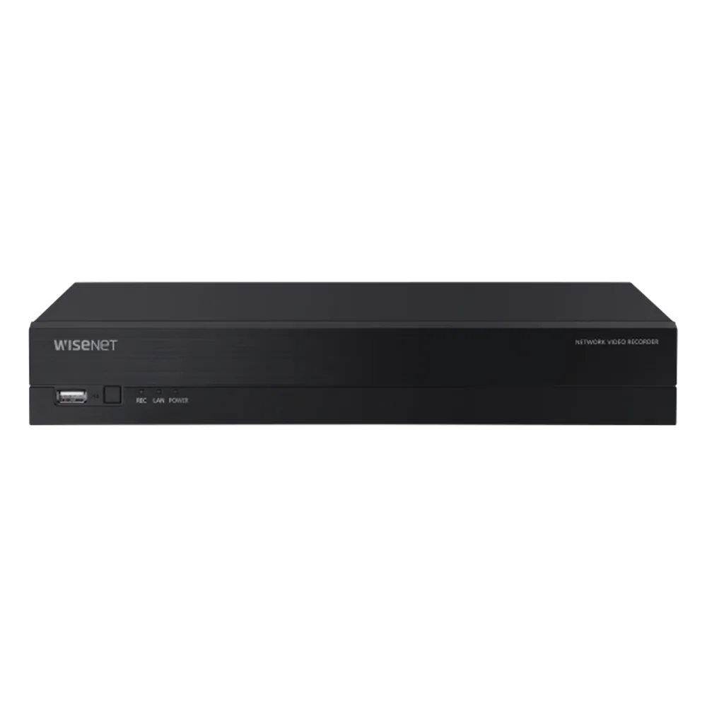 NVR 8 Megapíxel / 8 canales / H.265 / P2P Wisenet / 8 puertos PoE