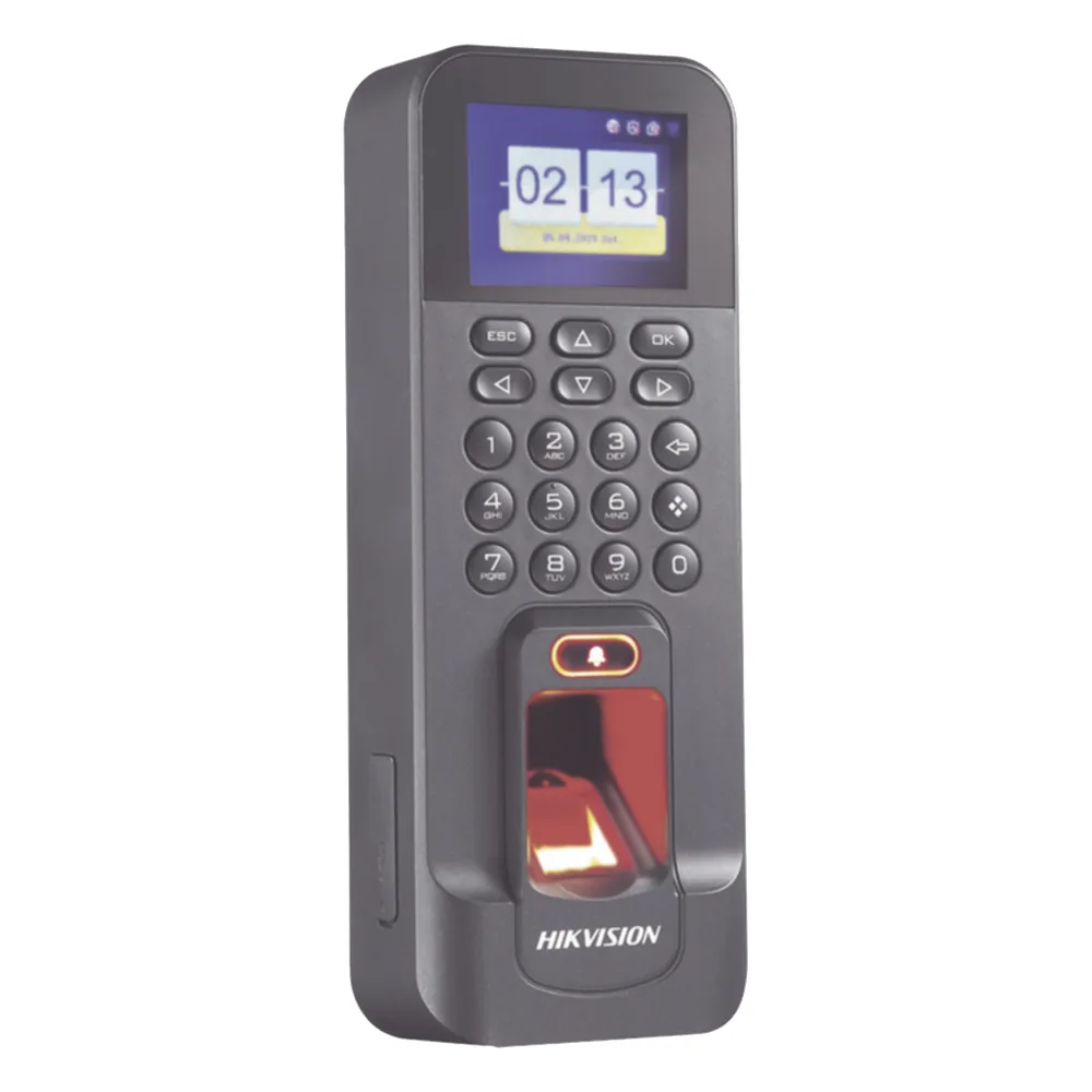Biométrico WiFi de Acceso y Asistencia Compatible con APP Hik-Connect (P2P) / Soporta Biometrico Esclavo RS-485 / Lectura de Huella y Tarjetas EM / TCP/IP / 150,000 Eventos / Relevador para Chapa y Reportes de Asistencia