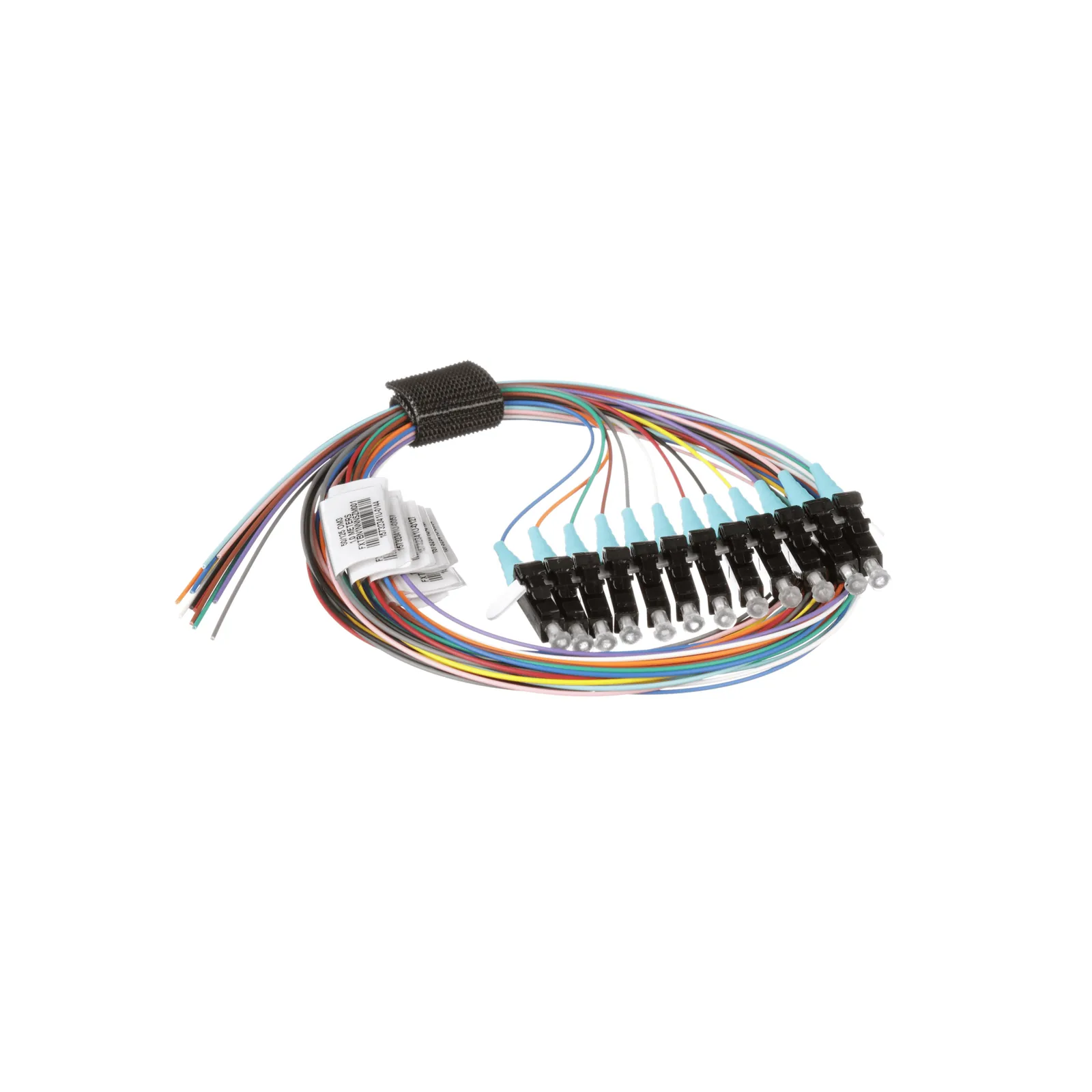 Kit de 12 Pigtails con Conector LC, Multimodo 50/125 OM3, 900um, de 1 Metro (3.28 Pies)