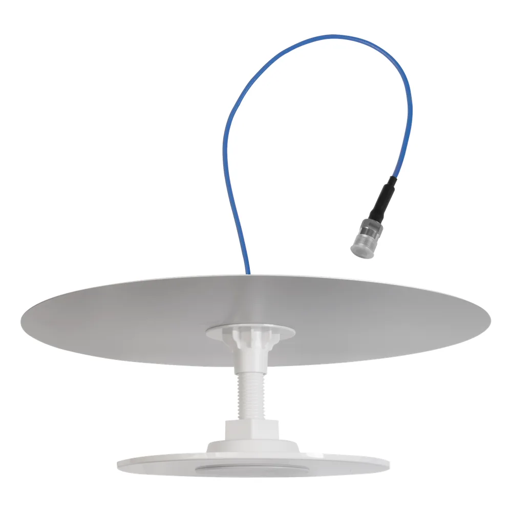 Antena Omnidireccional de Bajo Perfil Ultra Delgada con Reflector para Máxima Ganancia de 7dBi. Cubre bandas de celular 5G, 4G, 3G y WiFi de 608 a 2700 MHz.