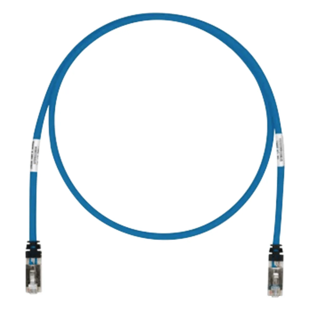 Patch Cord Cat6A, Blindado S/FTP, CM/LS0H, 0.30 Metros (1 Pie), Color Azul