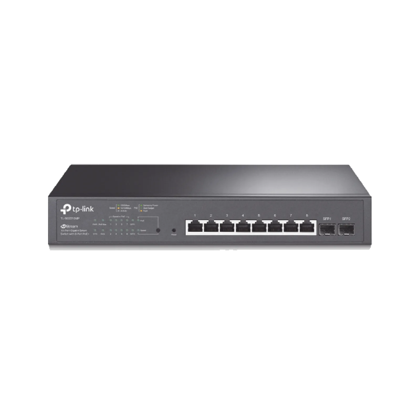 Switch PoE JetStream SDN Administrable 8 puertos 10/100/1000 Mbps + 2 puertos SFP, 8 puertos PoE, 150W, administración centralizada OMADA SDN