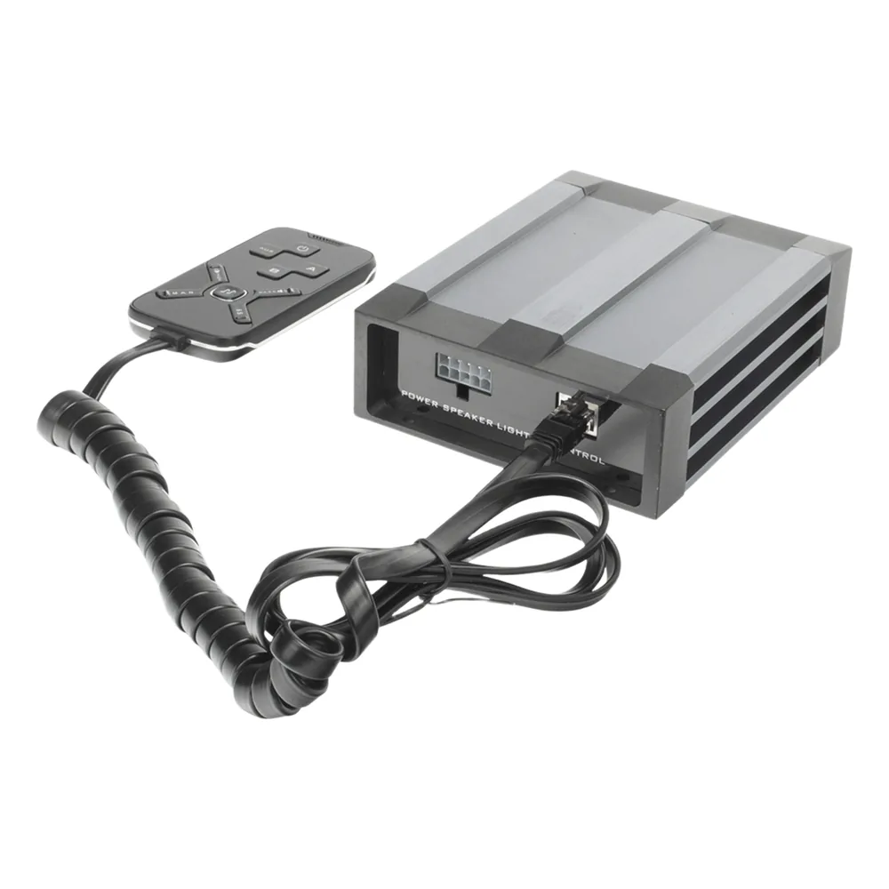 Sirena Vehicular de 100W de Potencia, Con Controlador Unimando Para Tonos, 2 Salidas Auxiliares y Microfono