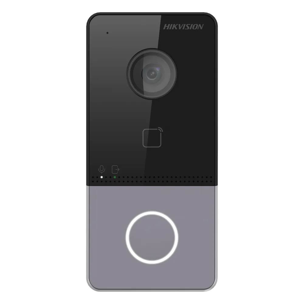 Videoportero IP 2 MP / PoE Estandar / IP65 / Apertura desde Hik-connect / Soporta 1 Departamento y Hasta 6 Monitores / Soporta Tarjetas Mifare / 1 Salida Relay