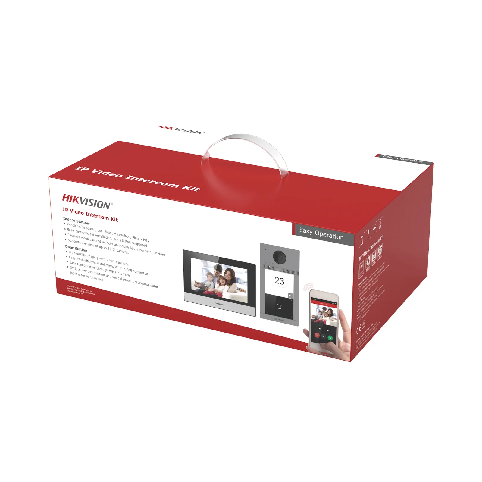 Kit de Videoportero IP (Frente de Calle + Monitor + Memoria MicroSD) / Llamada y Apertura Remota desde App Hik-Connect / Soporta 2 Puertas / Apertura con Tarjeta MIFARE