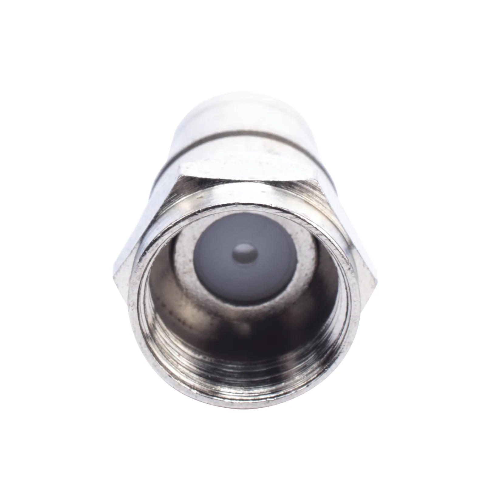 Conector F Macho Plegable, Con PIN para Cable RG-59, Cuerpo de Bronce Niquelado.