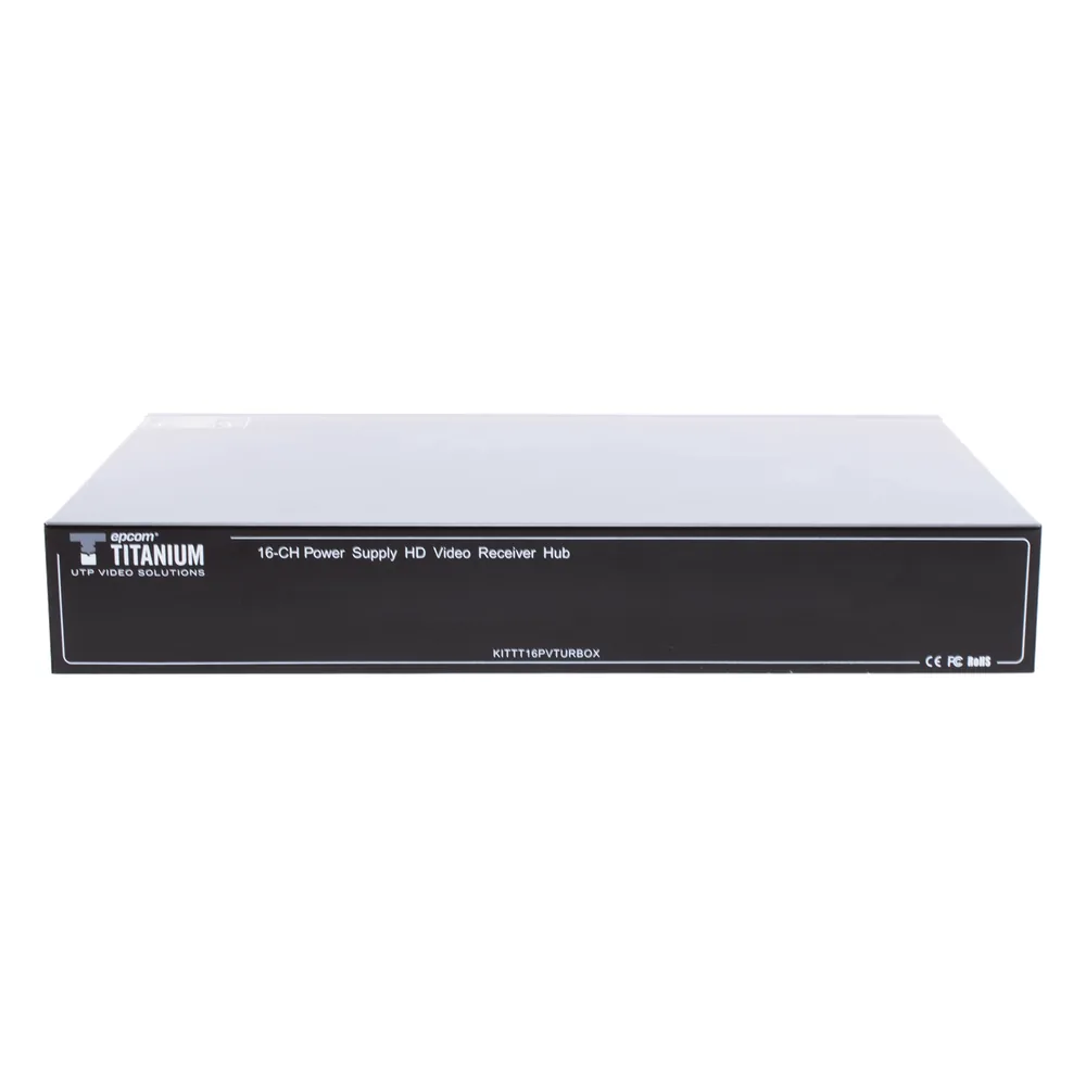 (SOLO RECEPTOR) TRANSCEPTOR ACTIVO DE 16 CANALES / VIDEO+PODER en un solo Cable UTP / 150 metros en 4K, 200 metros en 5 MP/ Envía 36 Vcc y Recibe 12 Vcc / TODO INCLUIDO PARA RACK / HD-TVI/CVI/AHD/CVBS / SIN RUIDO / INSTALACIÓN LIMPIA.
