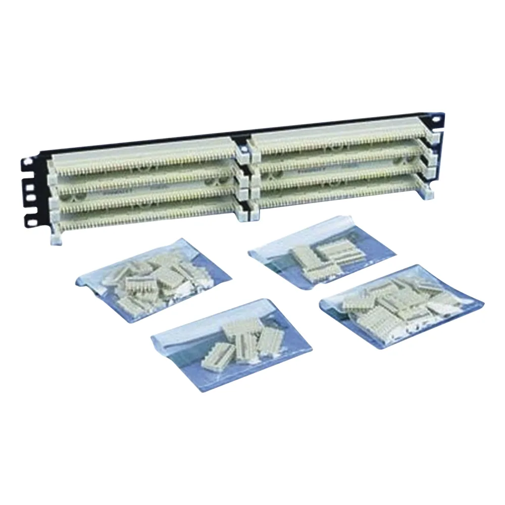 Kit Panel de Conexión con 2 Bases de 100 Pares, Categoría 5e, Incluye 40 Bloques de Conexión de 5 Pares y Etiquetas, 19 Pulgadas (48.26 cm), 2 UR