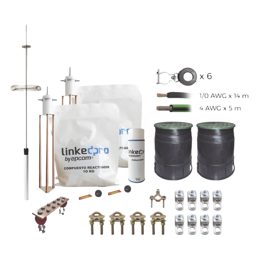 Kit Pararrayo LINKEDPRO con Accesorios de Instalación en Torre de Hasta 9 m de Altura.
