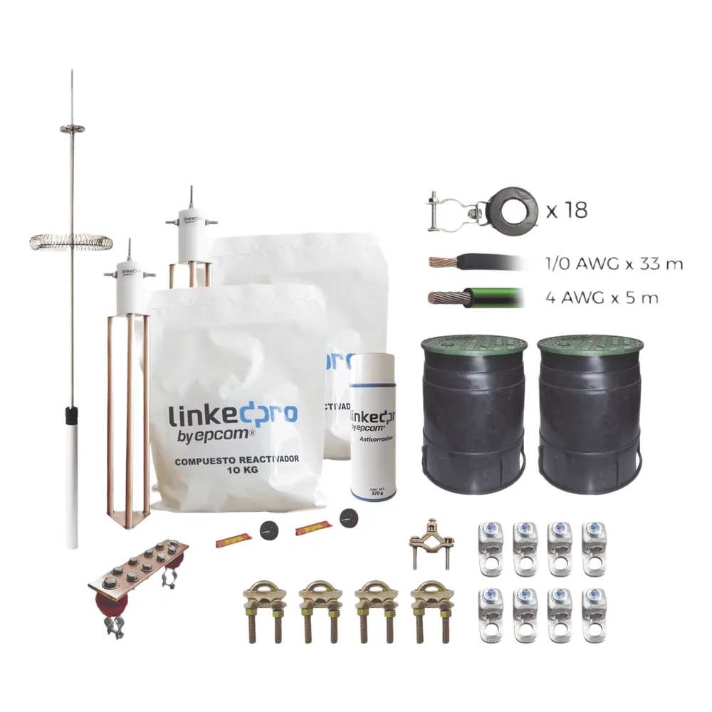 Kit Pararrayo LINKEDPRO con Accesorios de Instalación en Torre de Hasta 27 m de Altura.