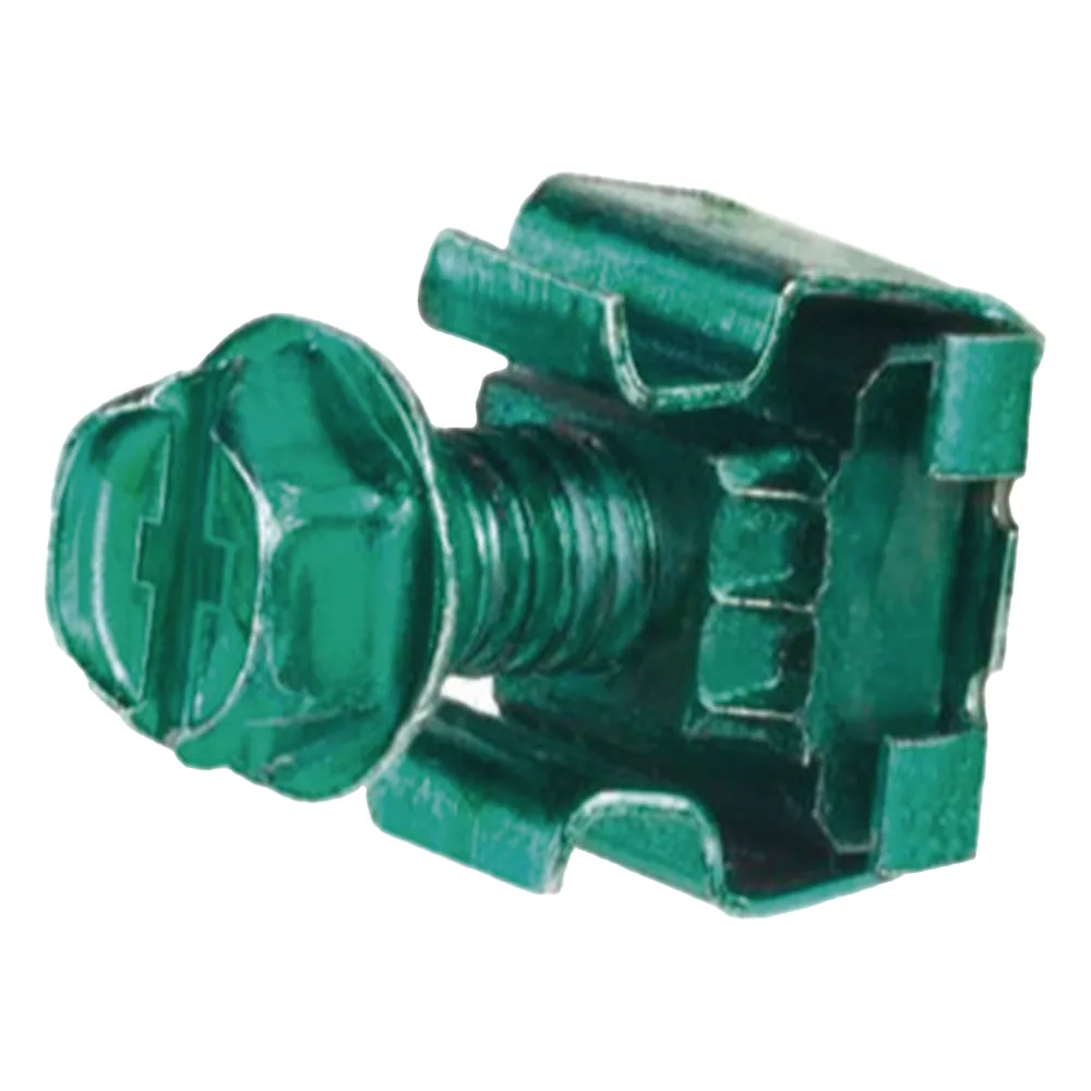 KIT 4 Tuercas Enjauladas No. 12-24, 4 Tornillos Rosca 1/2" Verde.