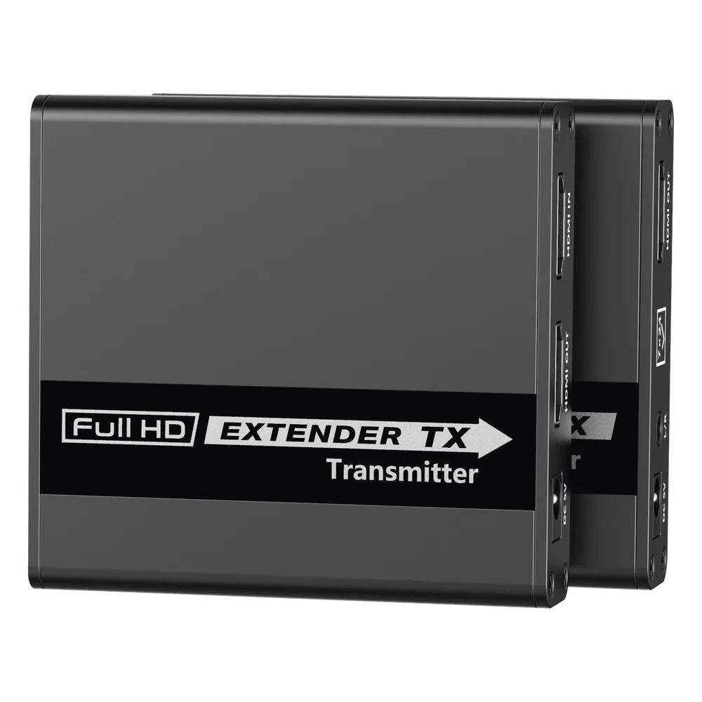 Kit Extensor HDMI para distancias de 70 metros / Soporta resoluciones 720 y 1080P @ 60 Hz / Cat 6, 6a y 7 / Cero Latencia / Uso 24/7 / HDR10 / Salida Loop / Configuración EDID / Soporta control remoto del equipo fuente / Salida de audio de 3.5mm