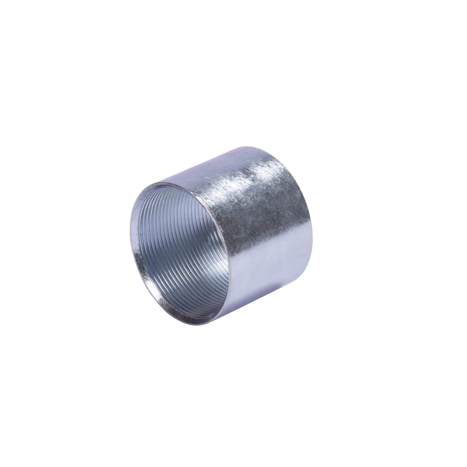 Cople 1 1/4" (32mm) pared gruesa con rosca galvanizado etiqueta amarilla