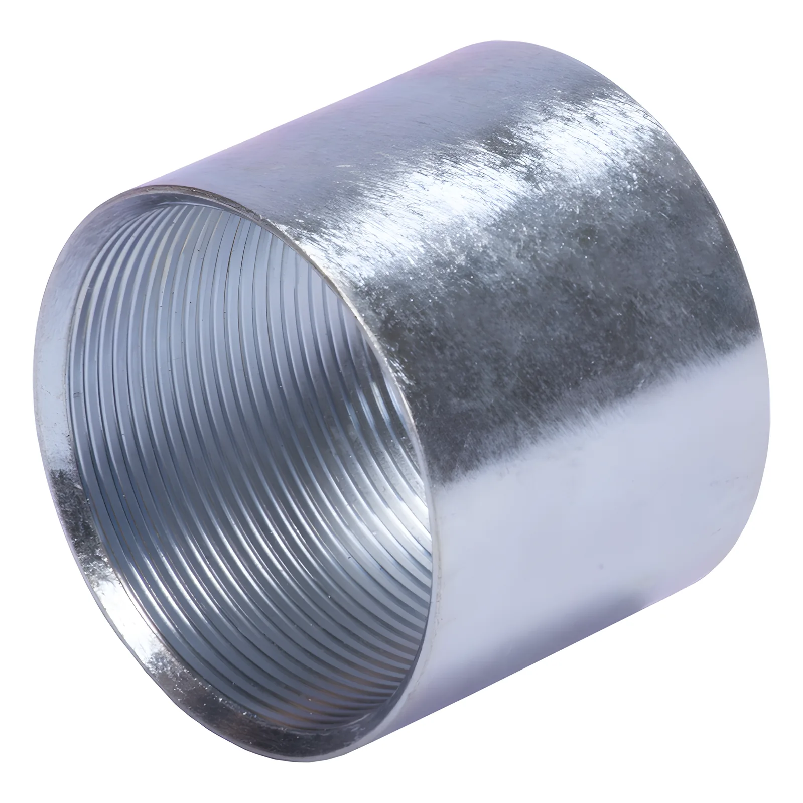 Cople 3" (76mm) pared gruesa con rosca galvanizado etiqueta amarilla