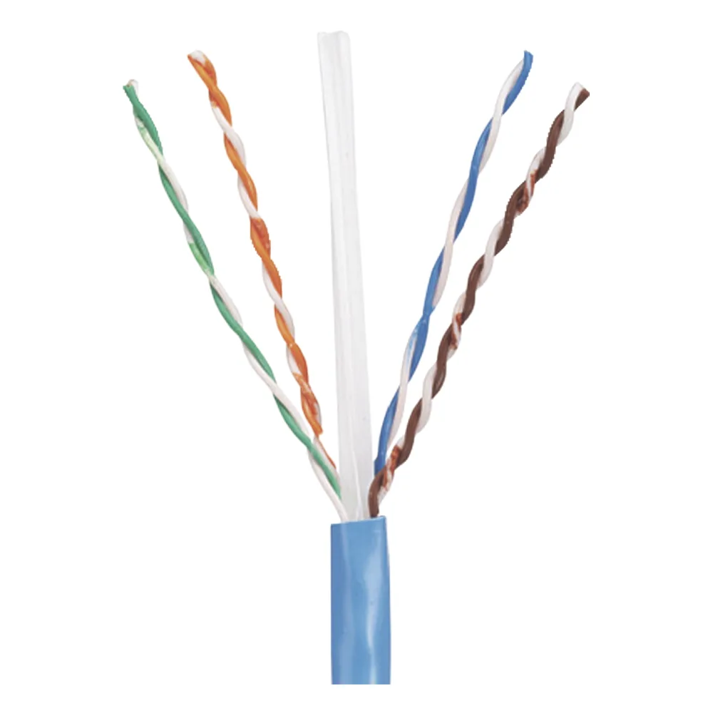 Bobina de Cable UTP 305 Metros (1000 Pies) de Cobre, PanNet, Azul, Categoría 5e (24 AWG), Riser (CMR), de 4 Pares