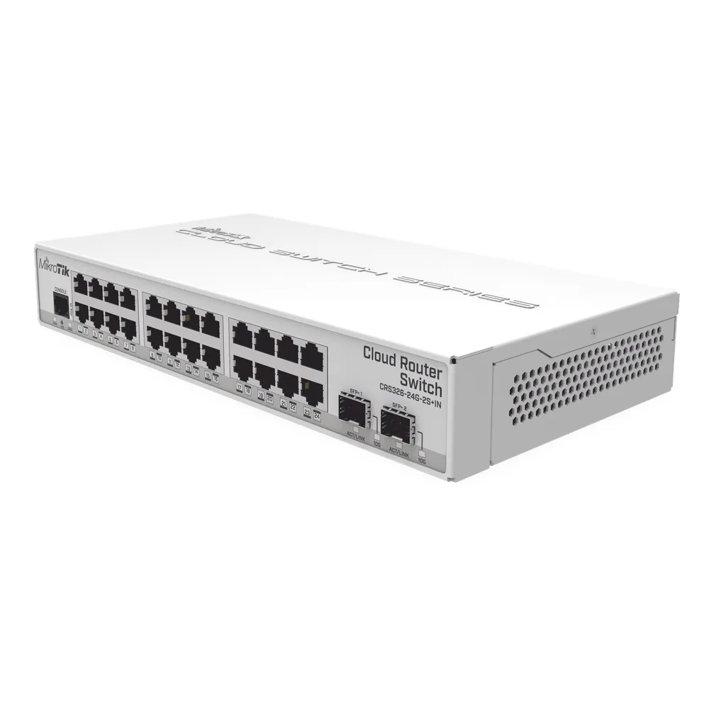Switch Sistema Operativo Dual 24 Puertos Gigabit Ethernet y 2 Puertos SFP+, Para Escritorio