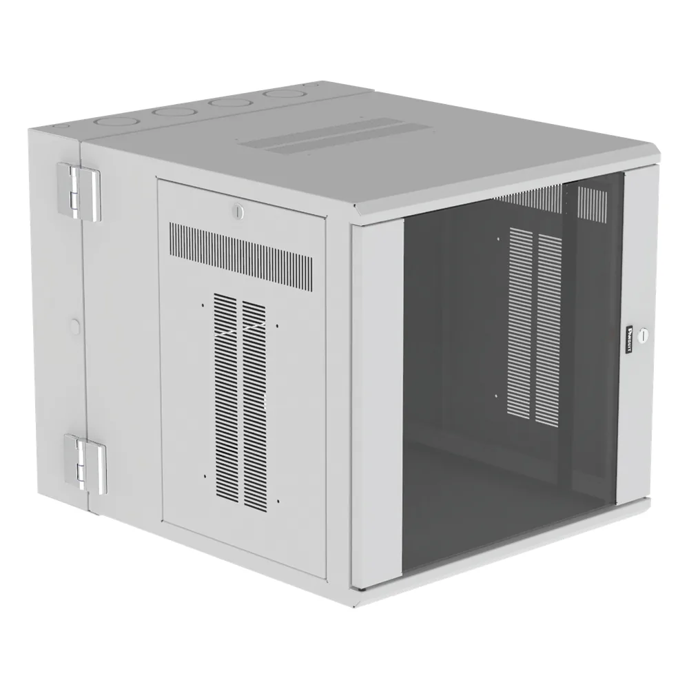 Gabinete PanZone de Montaje en Pared, de 19in, Puerta con Ventana de Seguridad, 12 UR, 762mm de Profundidad, Color Blanco