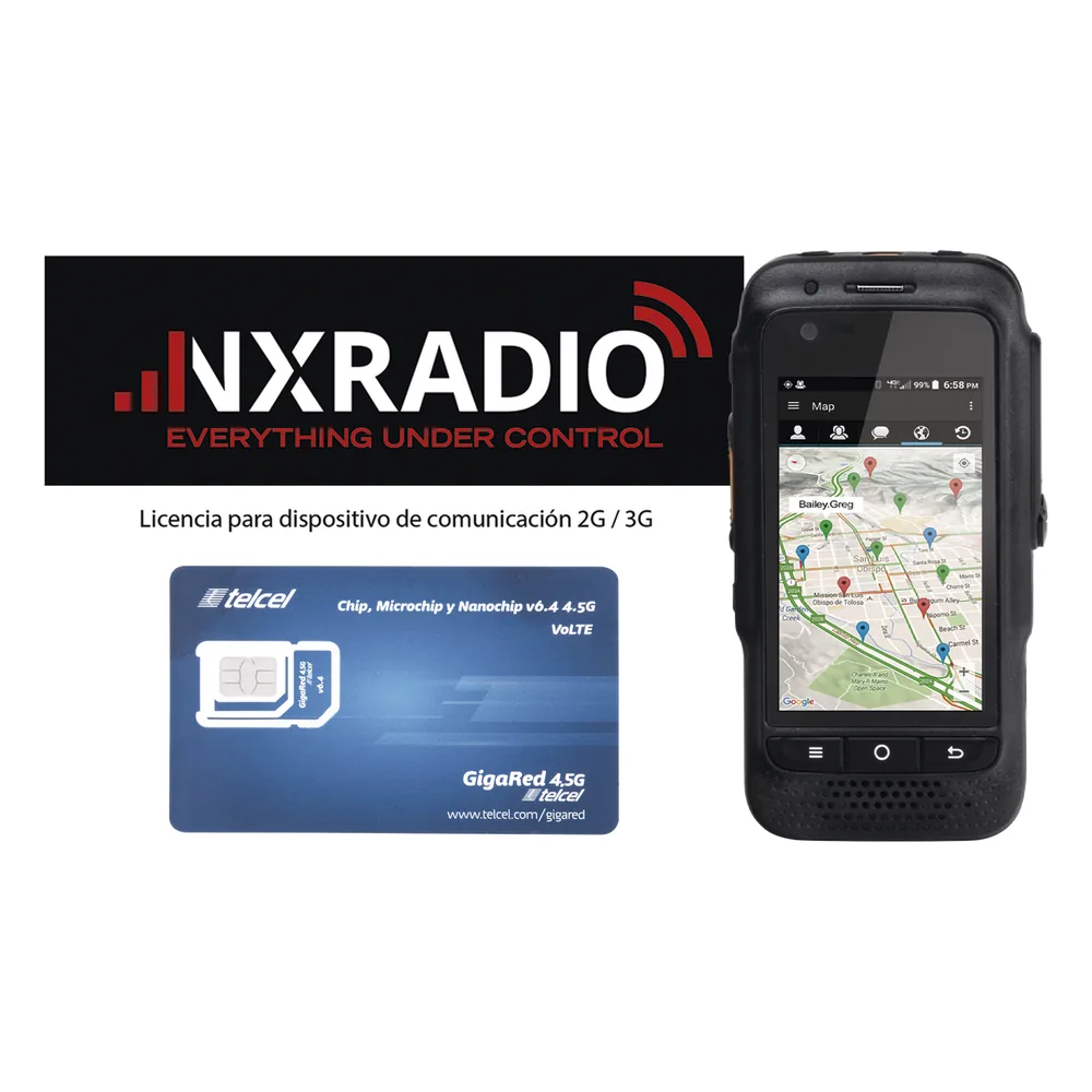 KIT Radio TE580PLUS + Licencia NXRADIOTERMINAL + SIM Telcel 1GB