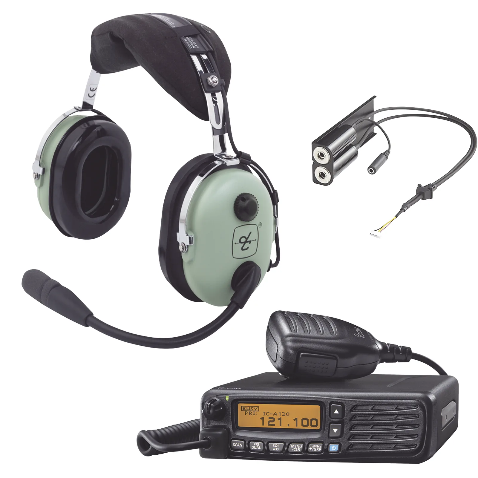 Kit Radio Movil Aéreo Icom con Auricular David Clark para Aviación General