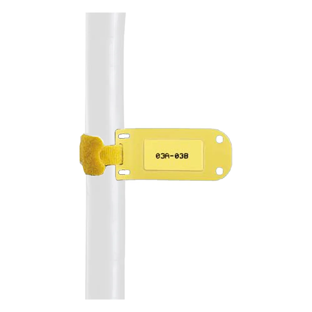 Paquete de 25 Marcadores de Identificación Autolaminados, de 33.3 x 76.2 mm, Uso Interior/Exterior, Color Amarillo