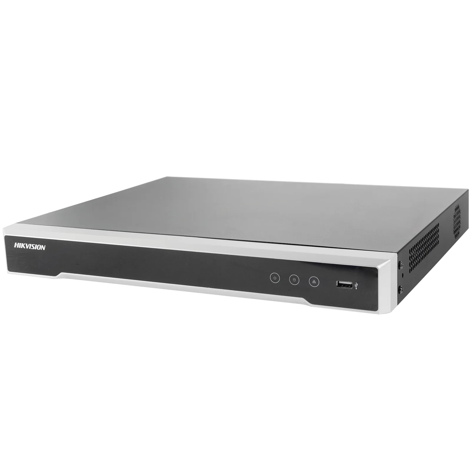 NVR 12 Megapixel (4K) / 32 canales / 16 Puertos PoE+ / Soporta Cámaras con AcuSense / Hik-Connect / 2 Bahías de Disco Duro / Switch PoE 300 mts / HDMI en 4K / Soporta POS